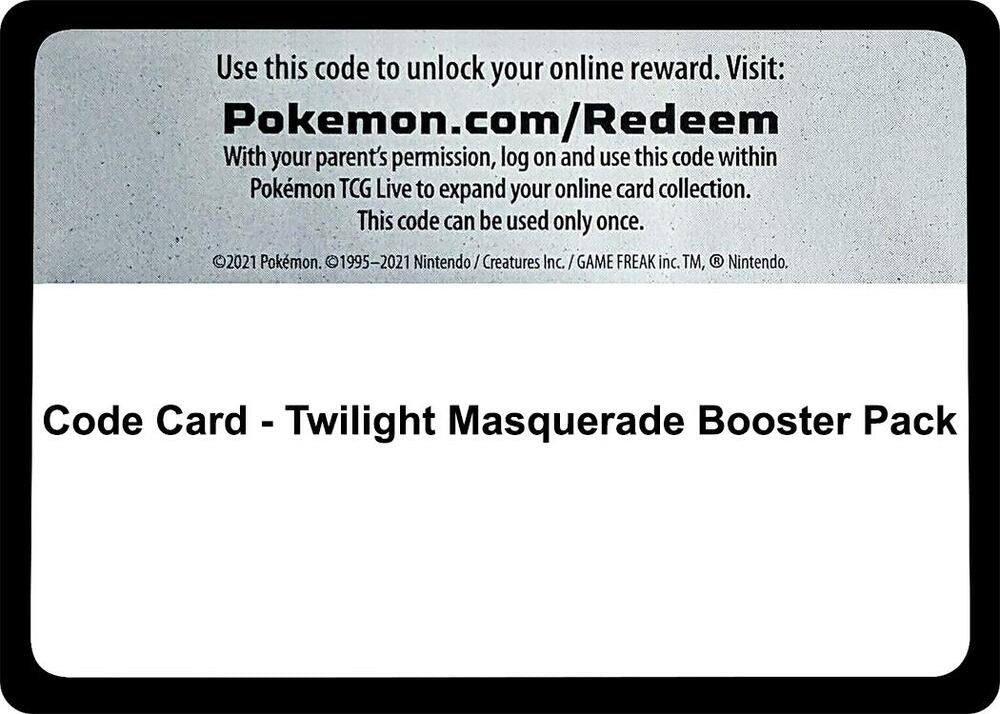 Code Card - Twilight Masquerade Booster Pack - SV06: Twilight Masquerade (TWM)